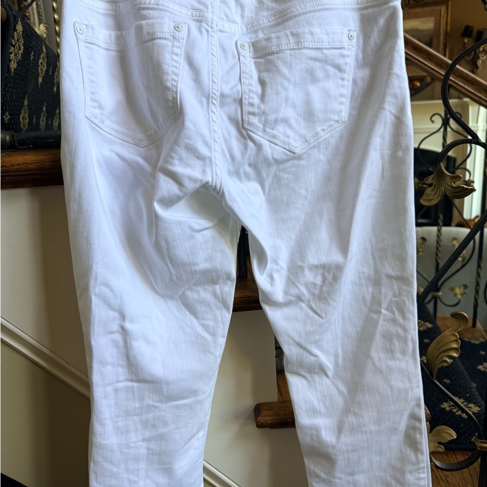J. Jill White Ankle & Cropped Jeans White. Frayed Raw Hem. Pockets. EUC - Picture 9 of 9